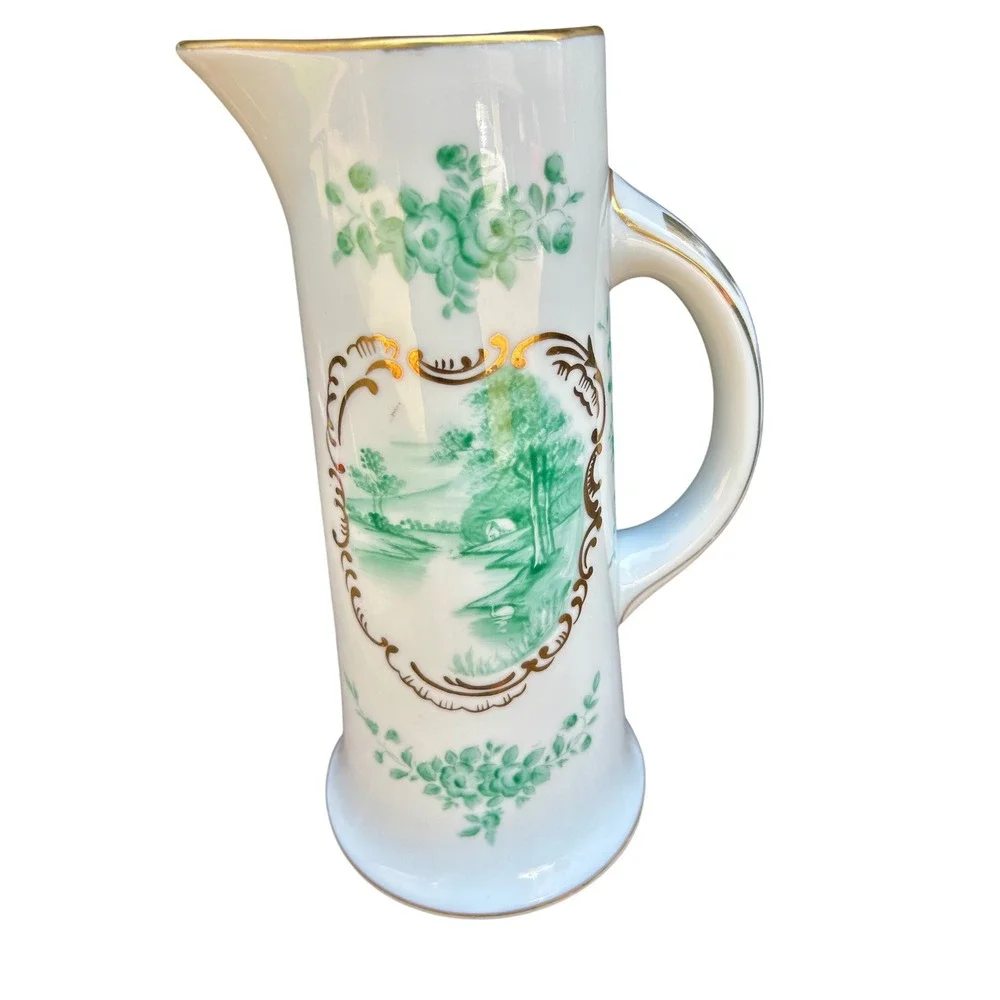 Vintage Mid Century Japanese Porcelain Tankard Pitcher Meissen Victorian vase